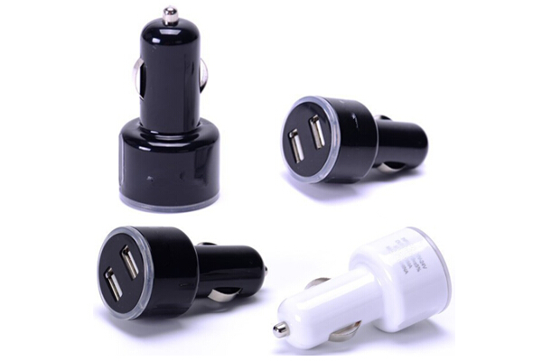Universal Dual USB 2 Ports Car Charger Adaptor with LED light