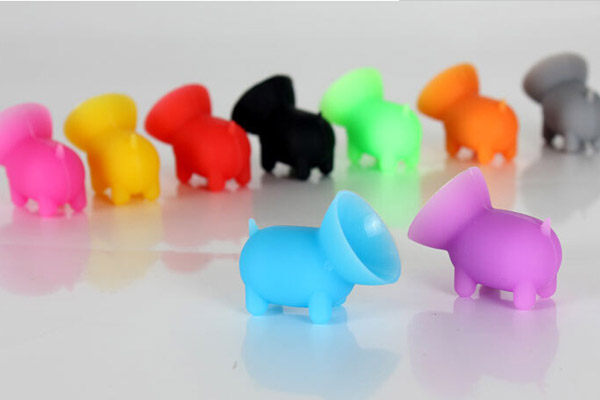 Cute pig shape slicone phone holder