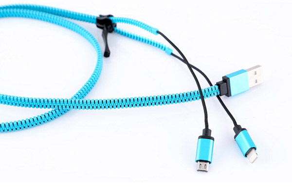  Zipper usb data cable for Apple and Samsung phones