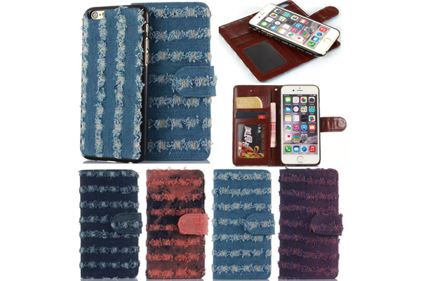 Two in one jeans leather wallet case