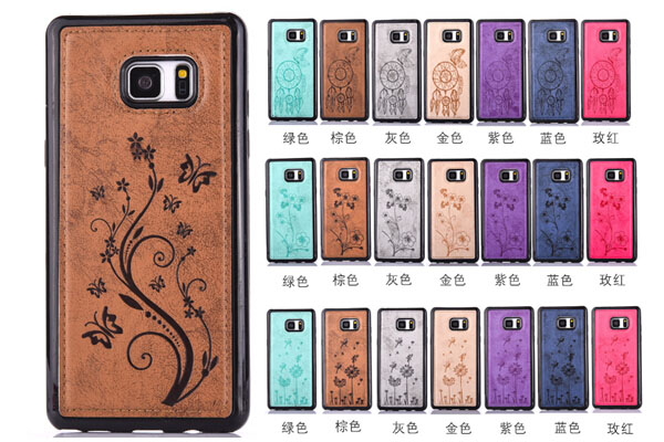 Samsung Note 7  soft flower leather back cover 
