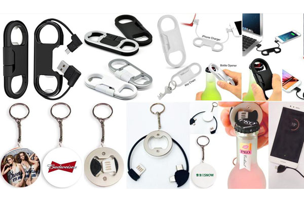 Bottle Opener&Keychain USB Cable for iPhones, Samsung and Type C