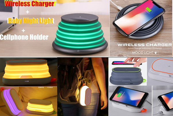 Wireless Charger With Night Light and Holder